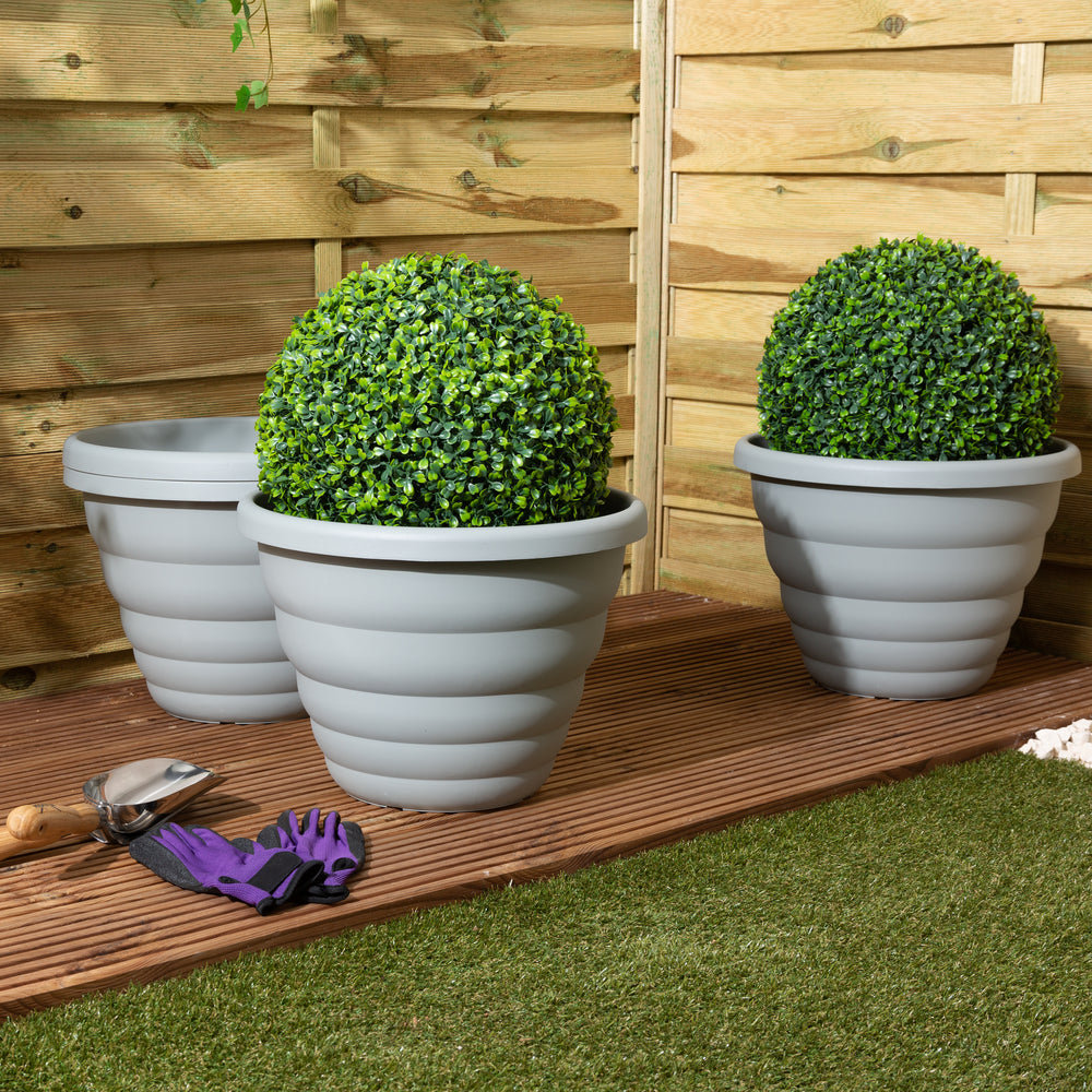 Pack of 2 x Beehive 40cm Round Upcycled Plant Pots-Wham-Plastic Box Shop