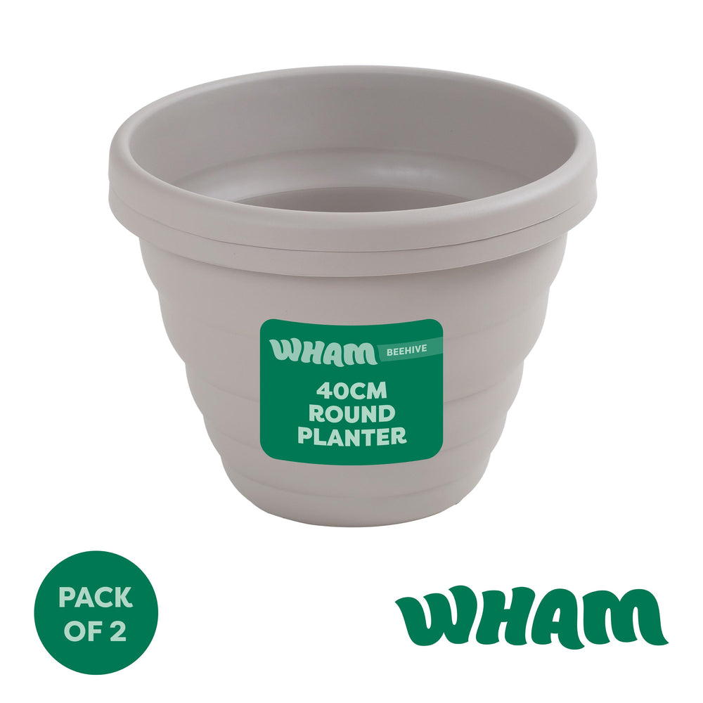 Pack of 2 x Beehive 40cm Round Upcycled Plant Pots-Wham-Plastic Box Shop