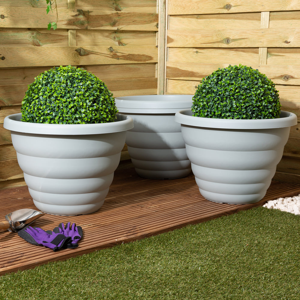 SINGLE - Beehive 48cm Round Upcycled Plant Pot (410183)-Wham-Plastic Box Shop