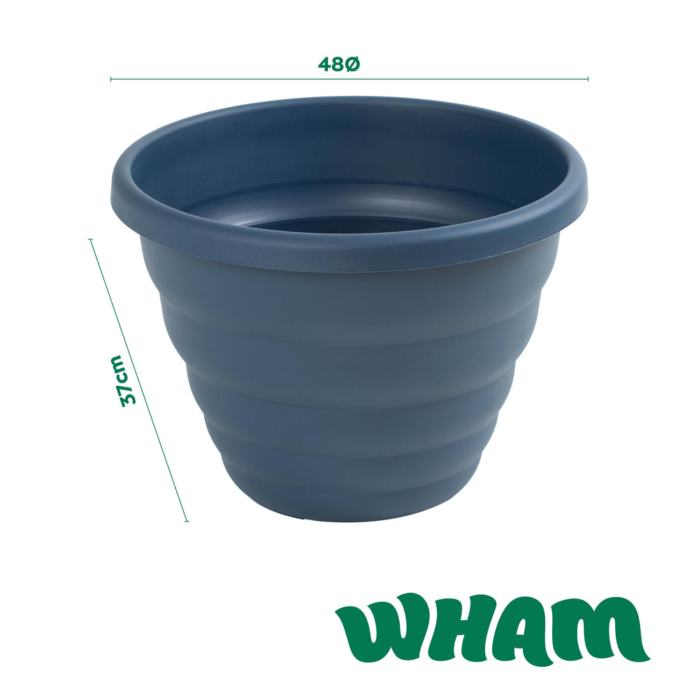 Pack of 2 x Beehive 48cm Round Upcycled Plant Pots-Wham-Plastic Box Shop