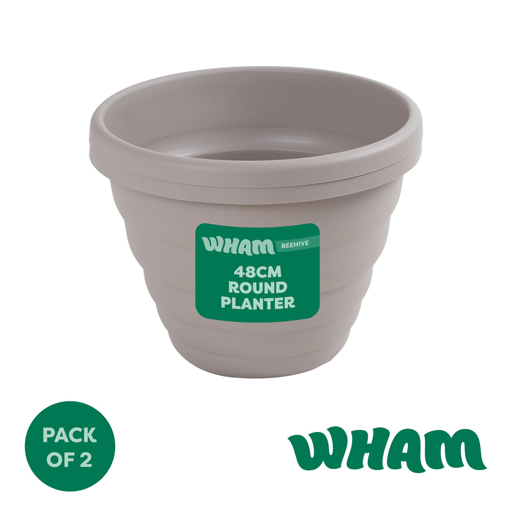 Pack of 2 x Beehive 48cm Round Upcycled Plant Pots-Wham-Plastic Box Shop