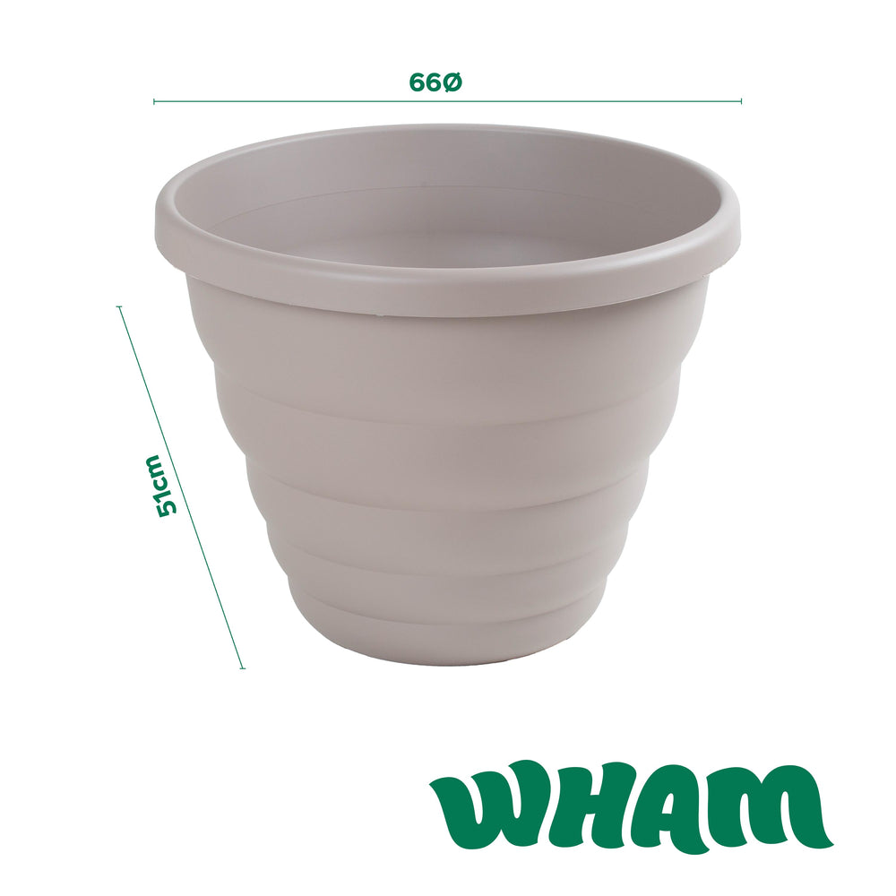 Pack of 2 x 66cm Round Plant Pots-Wham-Plastic Box Shop