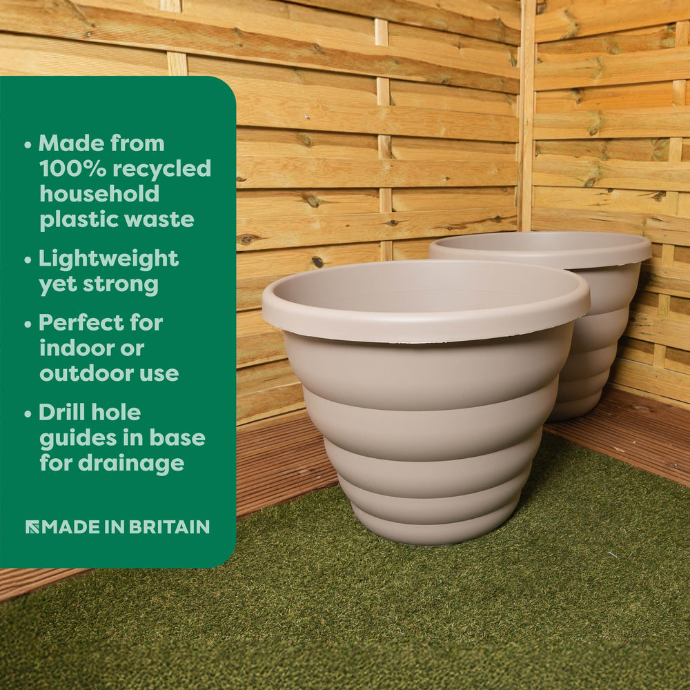 Pack of 2 x 66cm Round Plant Pots-Wham-Plastic Box Shop