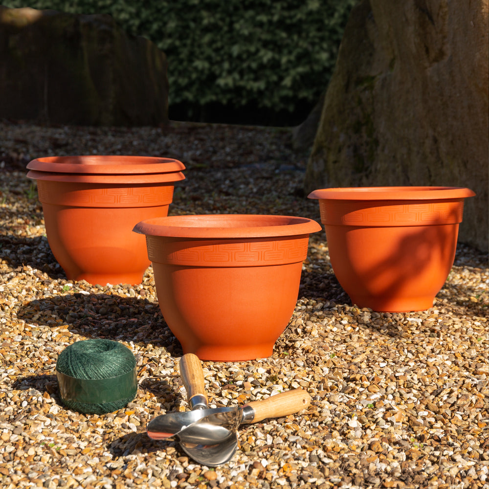 Pack of 4 - Bell Pot 28cm Round Plastic Planter-Wham-Plastic Box Shop