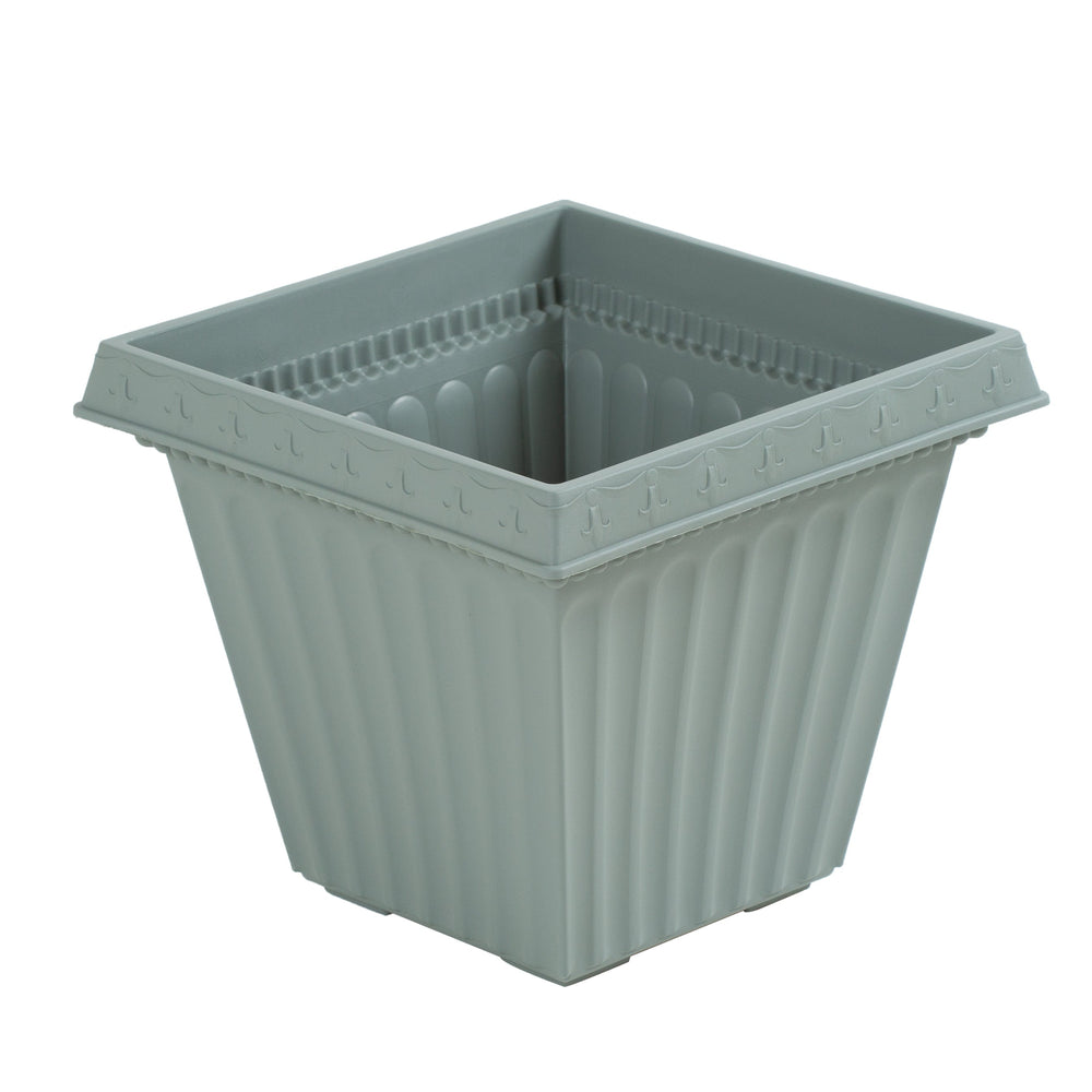 Pack of 2 - Etruscan 35cm Square Planter-Wham-Green Milieu-WM35ESPP2MG-Plastic Box Shop