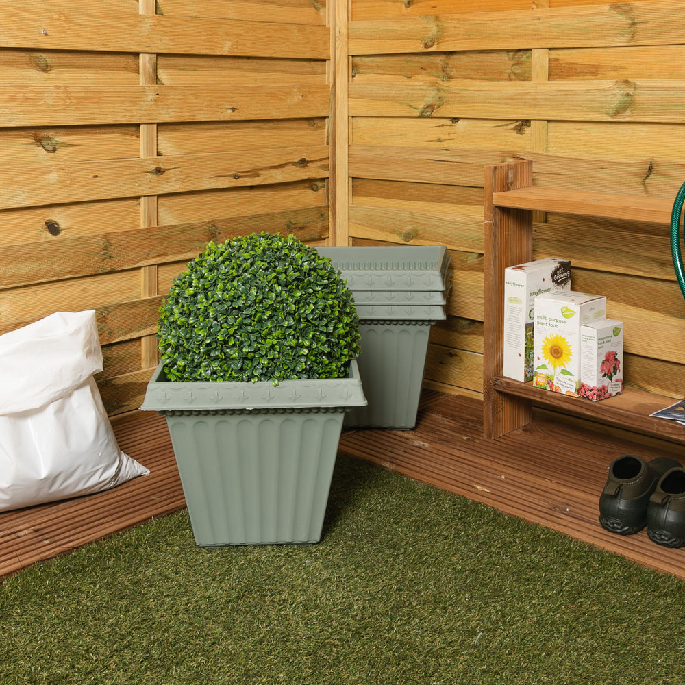Pack of 2 - Etruscan 35cm Square Planter-Wham-Plastic Box Shop