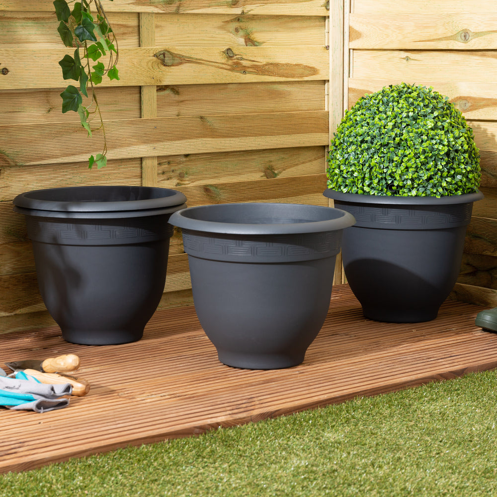 Pack of 2 - Bell Pot 36cm Round Plastic Planter-Wham-Plastic Box Shop