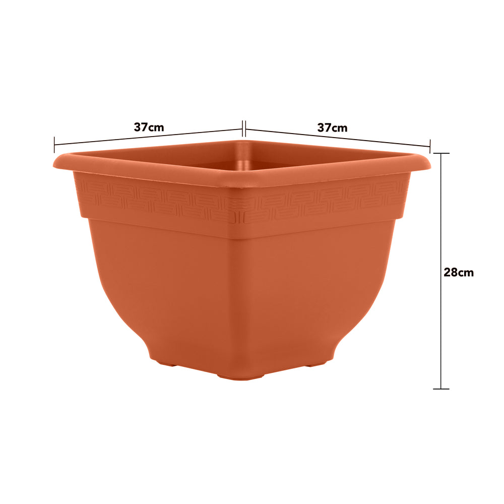 Pack of 2 - Bell Pot 38cm Square Plastic Planters-Wham-Plastic Box Shop