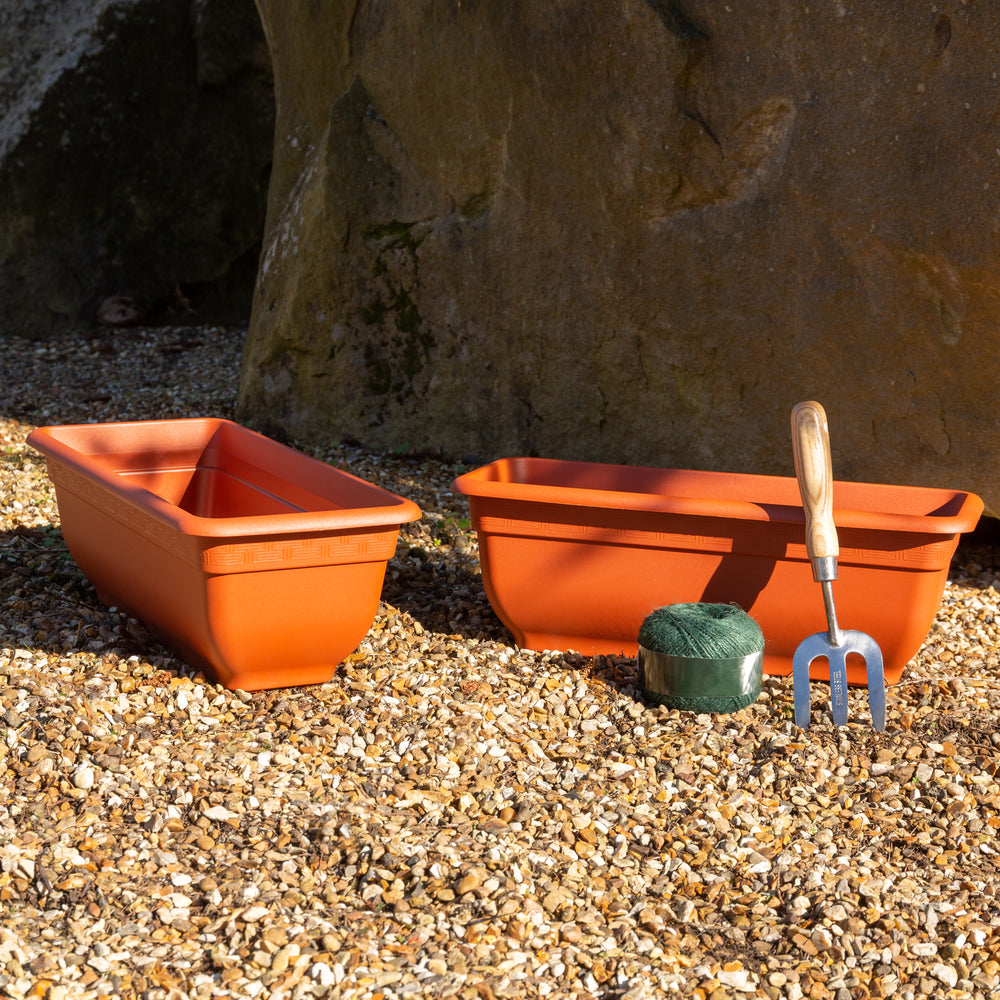 Pack of 2 - Bell Pot 47cm Trough Planter-Wham-Plastic Box Shop