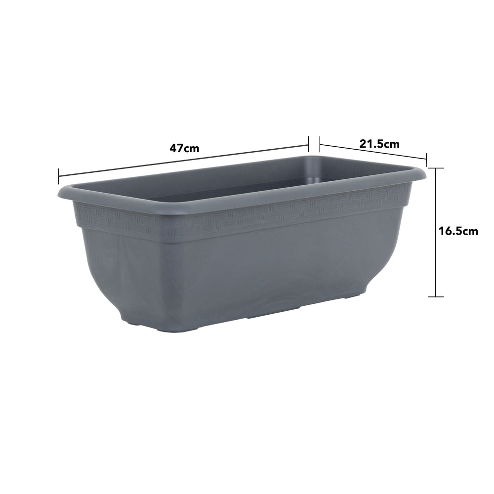 Pack of 2 - Bell Pot 47cm Trough Planter-Wham-Plastic Box Shop