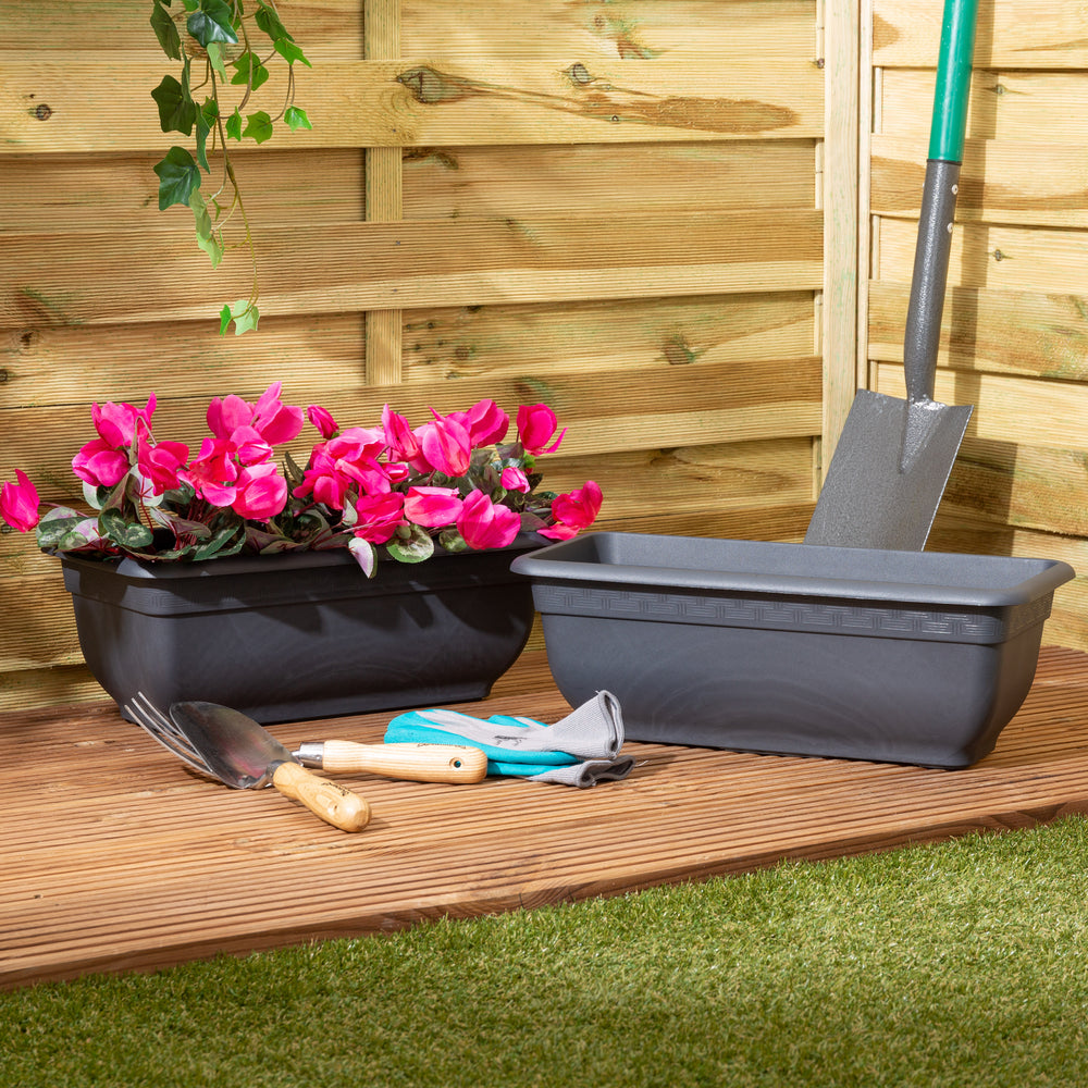 Pack of 2 - Bell Pot 47cm Trough Planter-Wham-Plastic Box Shop