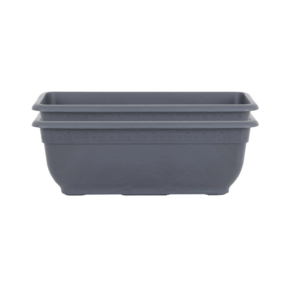 Pack of 2 - Bell Pot 47cm Trough Planter-Wham-Slate-WM47BPTP2SL-Plastic Box Shop