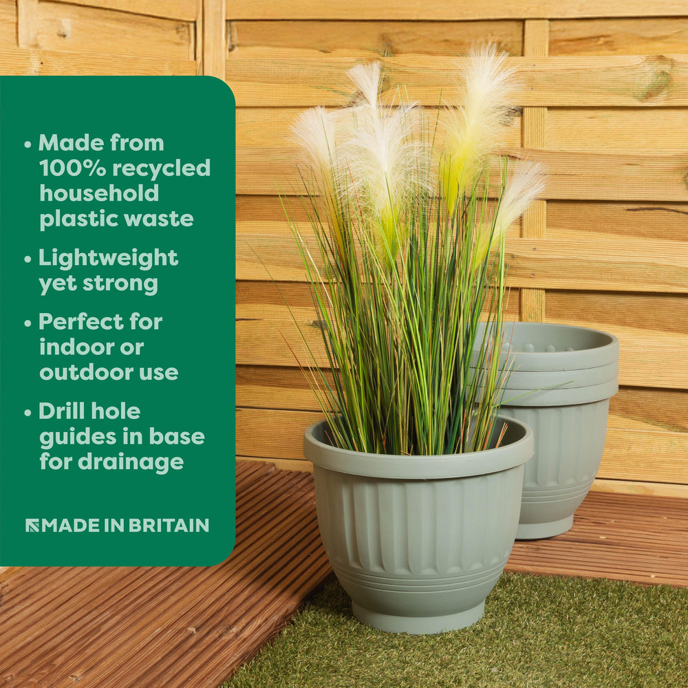 Pack of 2 - Etruscan 30.5cm Round Plastic Planter-Wham-Plastic Box Shop