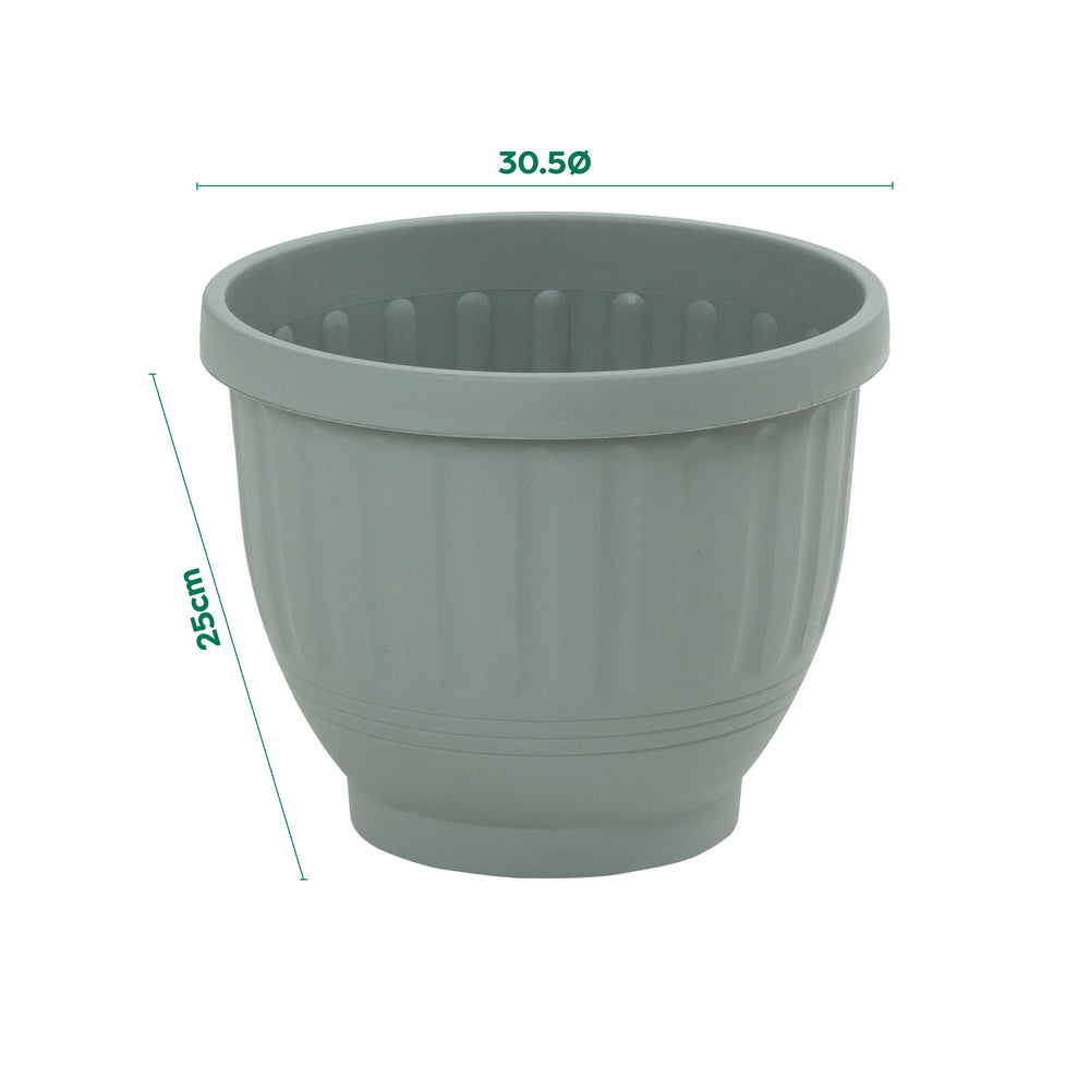 Pack of 2 - Etruscan 30.5cm Round Plastic Planter-Wham-Plastic Box Shop