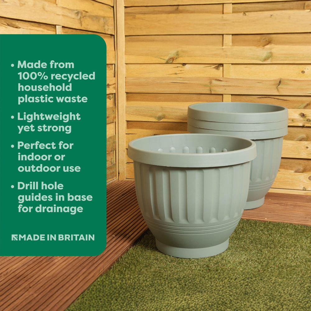 Pack of 2 - Etruscan 47cm Round Plastic Planter-Wham-Plastic Box Shop