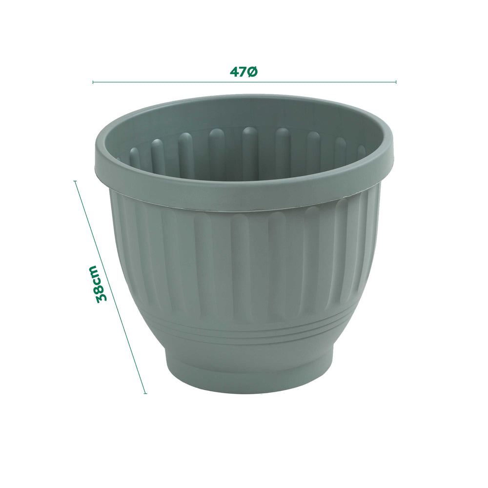 Pack of 2 - Etruscan 47cm Round Plastic Planter-Wham-Plastic Box Shop