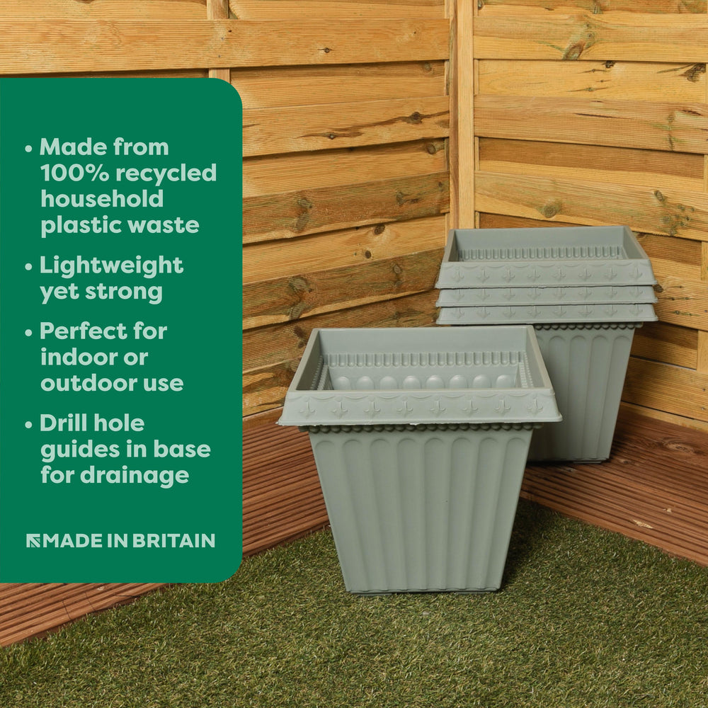 Pack of 2 - Etruscan 35cm Square Planter-Wham-Plastic Box Shop