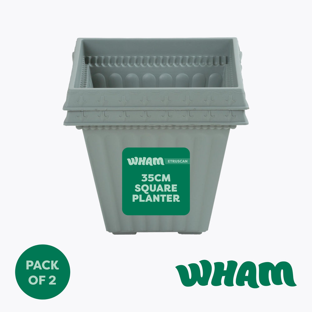 Pack of 2 - Etruscan 35cm Square Planter-Wham-Plastic Box Shop