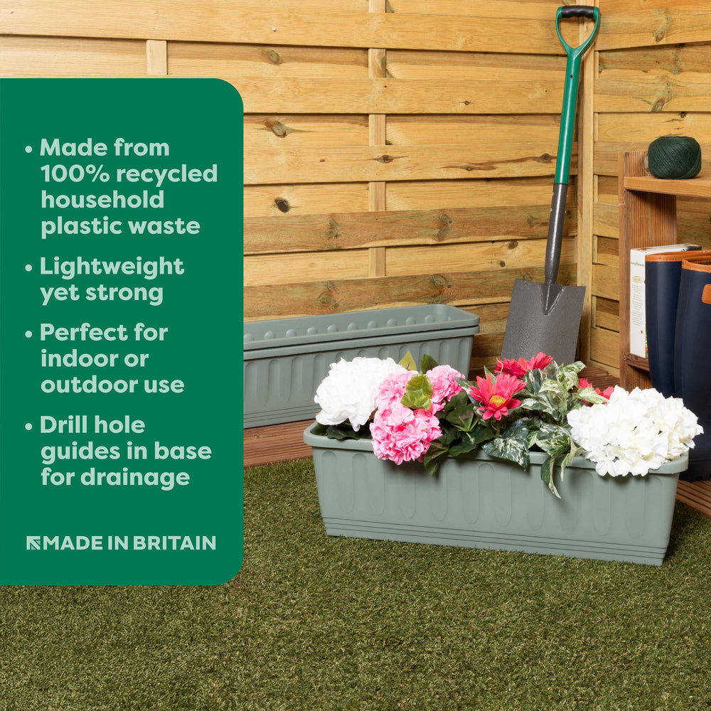 Pack of 2 - Etruscan 60cm Trough Plastic Planters-Wham-Plastic Box Shop