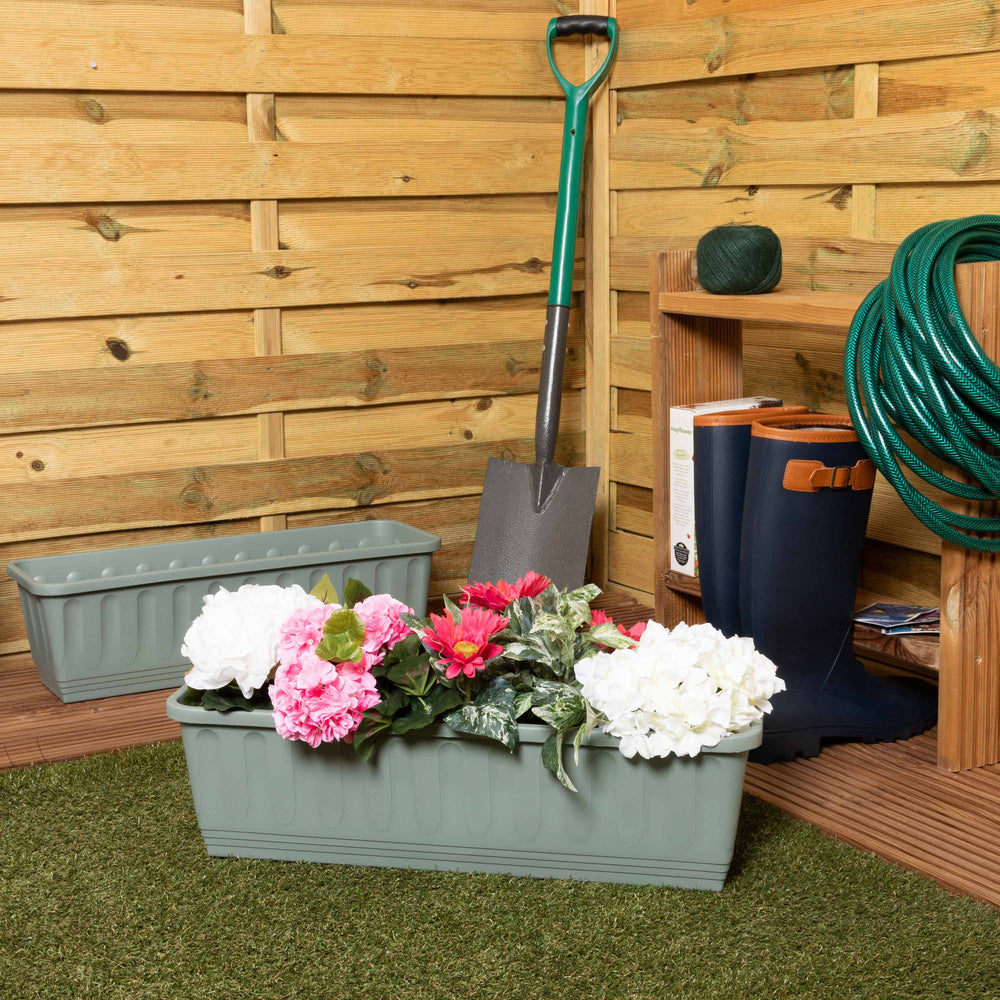 Pack of 2 - Etruscan 60cm Trough Plastic Planters-Wham-Plastic Box Shop