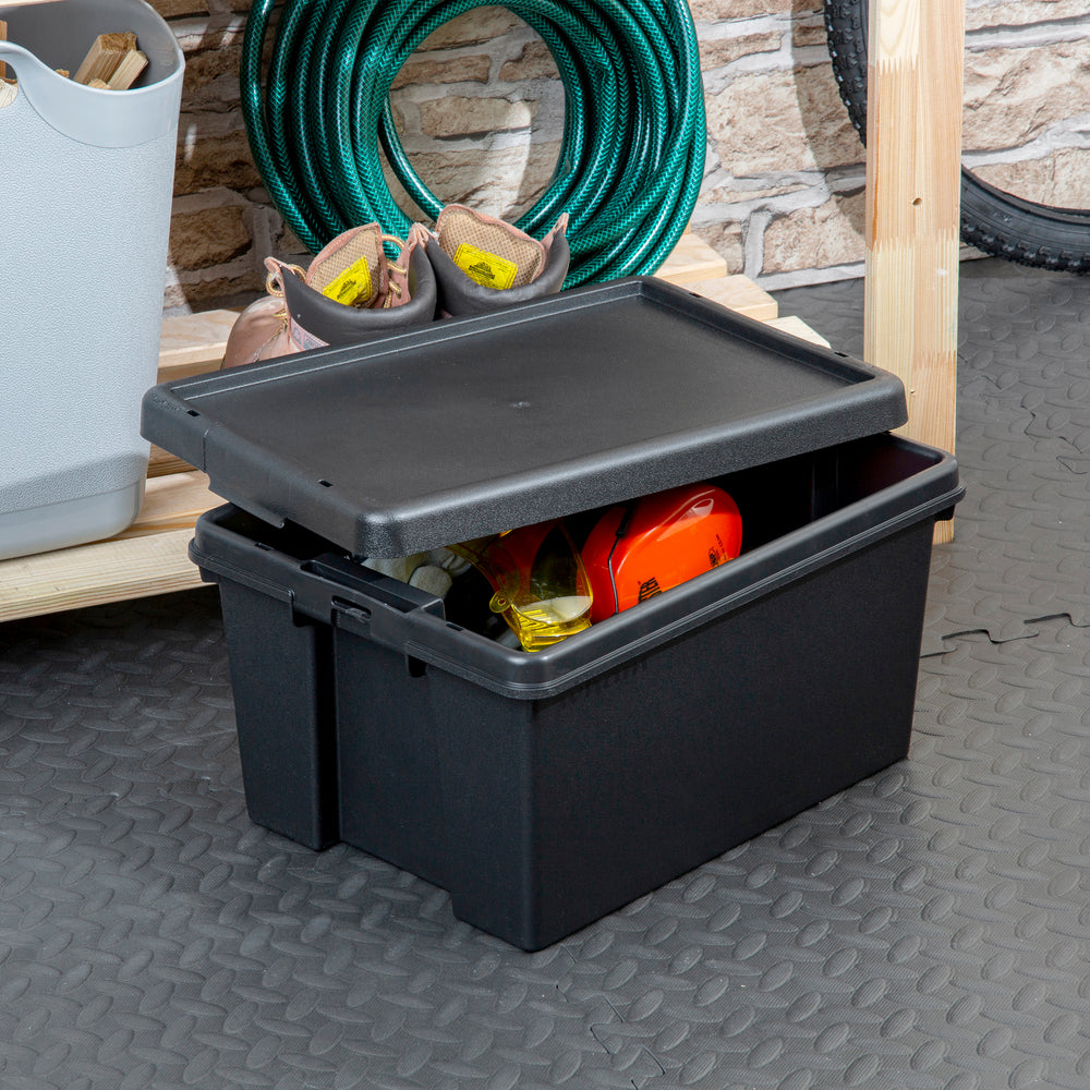 Wham Bam Pallet Deal 300 x 16 Litre Heavy Duty Recycled Plastic Storage Boxes with Lids - Black-Wham-Plastic Box Shop
