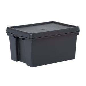 Wham Bam 16 Litre Heavy Duty Recycled Plastic Storage Box with Lid - Black-Wham-Plastic Box Shop