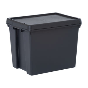 Wham Bam 24 Litre Heavy Duty Recycled Plastic Storage Box with Lid - Black-Wham-Plastic Box Shop