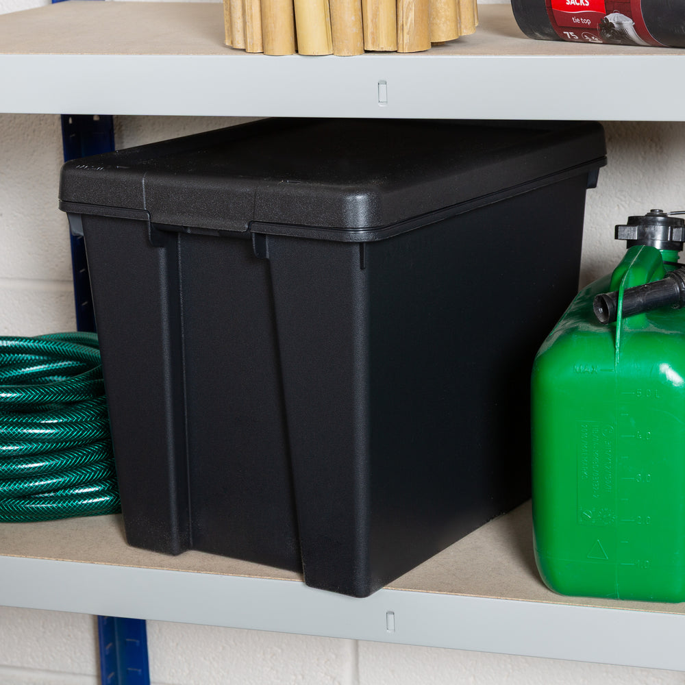 Wham Bam 24 Litre Heavy Duty Recycled Plastic Storage Box with Lid - Black-Wham-Plastic Box Shop