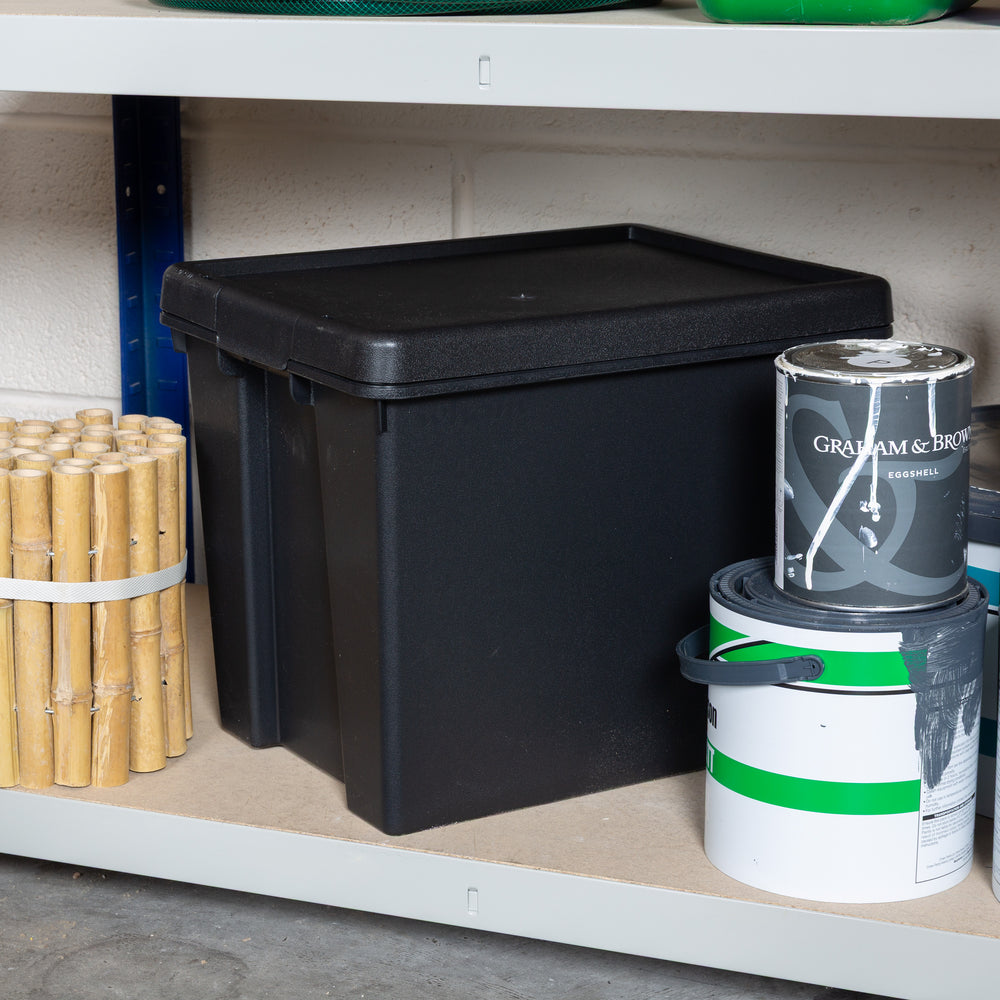Wham Bam Pallet Deal 250 x 24 Litre Heavy Duty Recycled Plastic Storage Boxes with Lids - Black-Wham-Plastic Box Shop