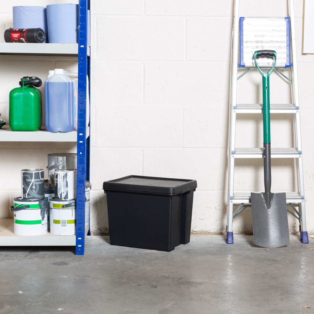 Wham Bam Pallet Deal 250 x 24 Litre Heavy Duty Recycled Plastic Storage Boxes with Lids - Black-Wham-Plastic Box Shop