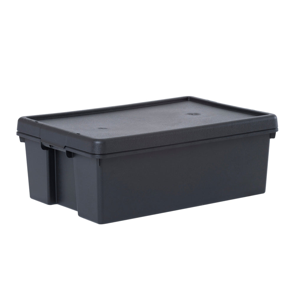 Wham Bam 36 Litre Heavy Duty Recycled Plastic Storage Box with Lid - Black-Wham-Plastic Box Shop
