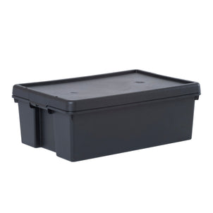 Wham Bam 36 Litre Heavy Duty Recycled Plastic Storage Box with Lid - Black-Wham-Plastic Box Shop