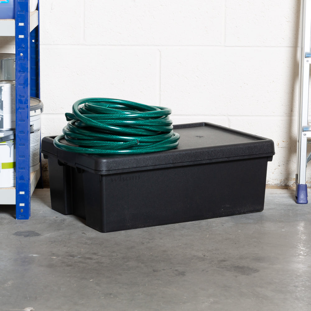 Wham Bam Pallet Deal 120 x 36 Litre Heavy Duty Recycled Plastic Storage Boxes with Lids - Black-Wham-Plastic Box Shop
