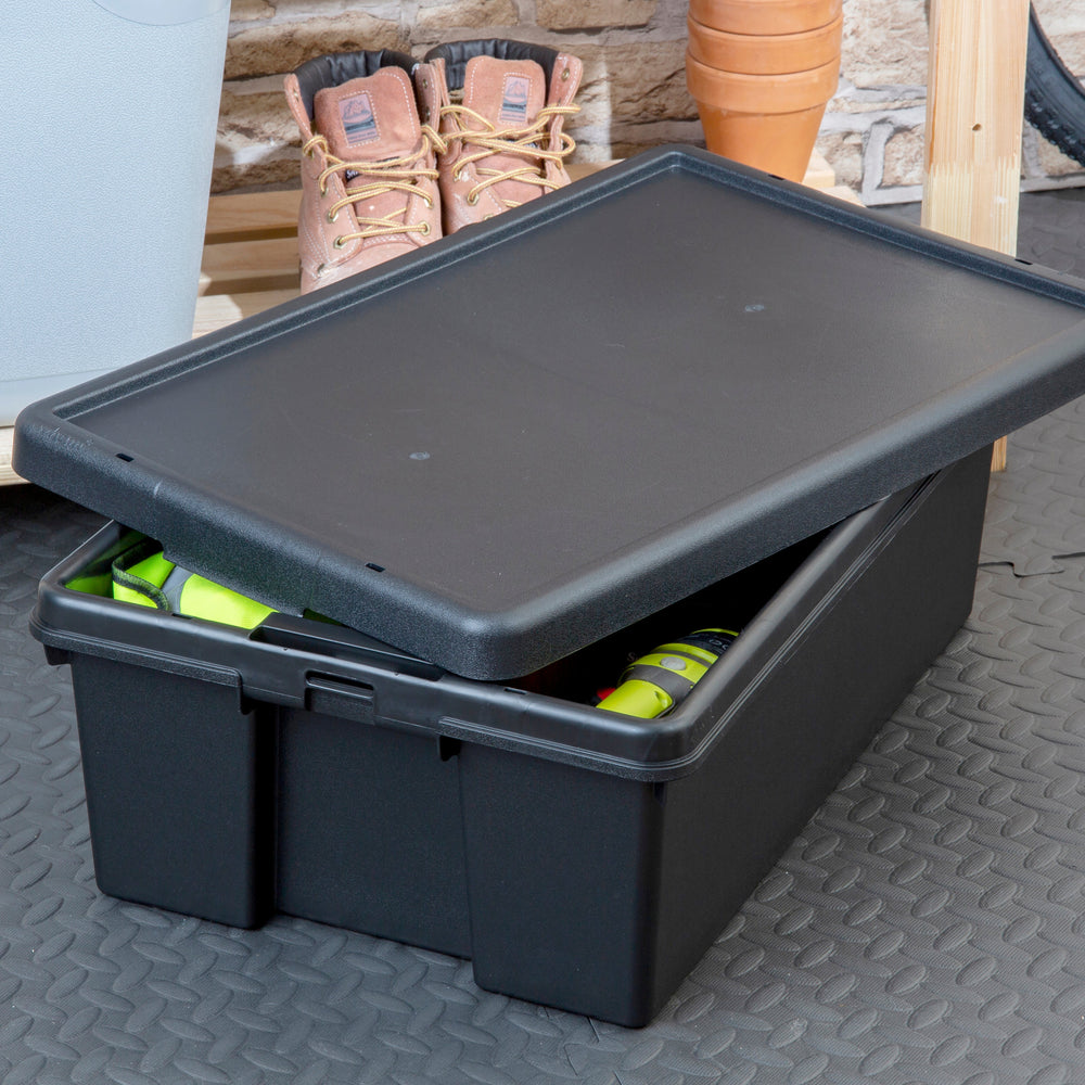 Wham Bam Pallet Deal 120 x 36 Litre Heavy Duty Recycled Plastic Storage Boxes with Lids - Black-Wham-Plastic Box Shop