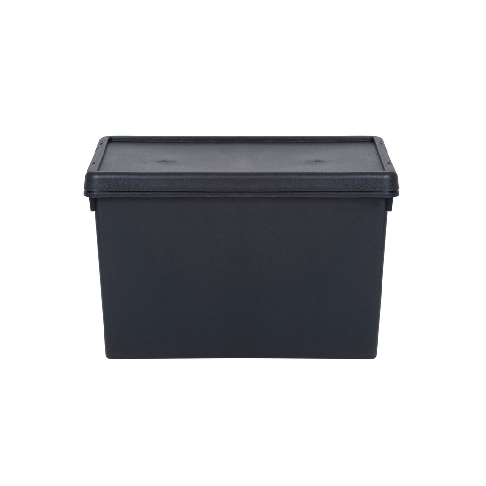 Wham Bam 62 Litre Heavy Duty Recycled Plastic Storage Box with Lid - Black-Wham-Plastic Box Shop