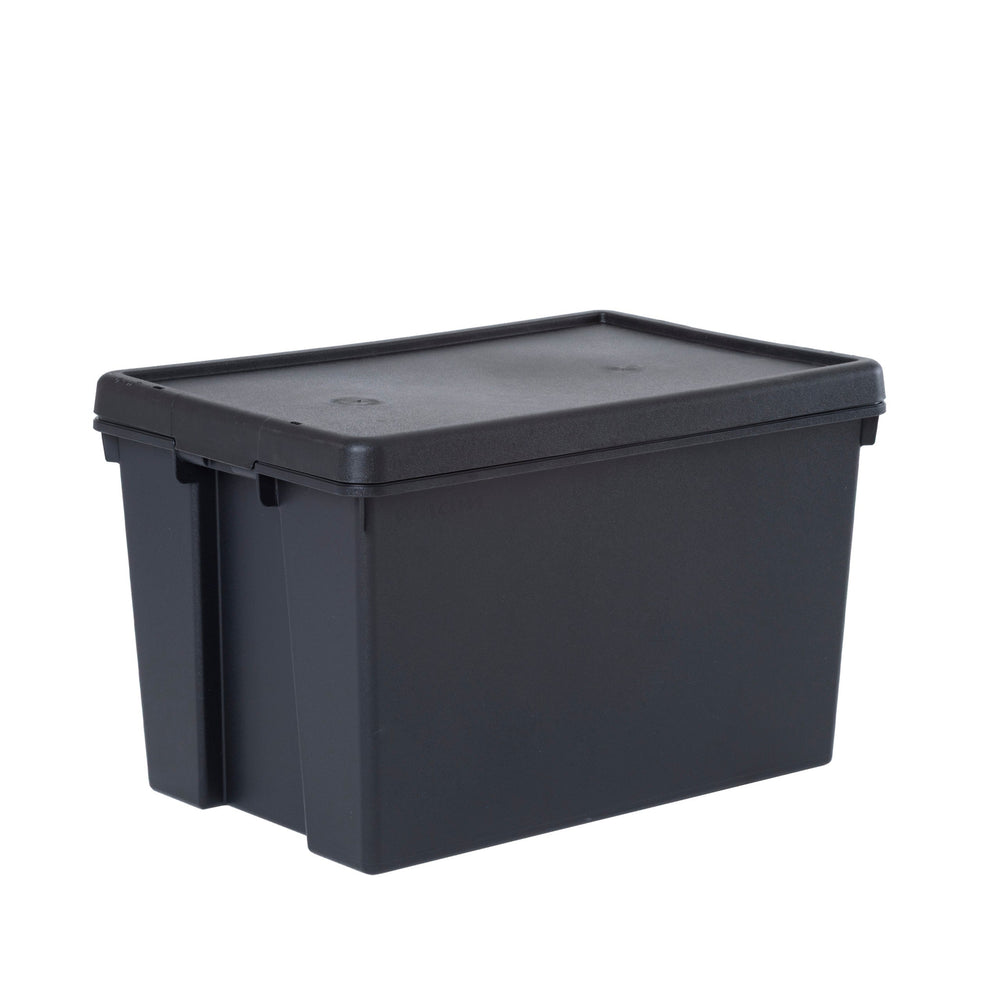 Wham Bam Pallet Deal 100 x 62 Litre Heavy Duty Recycled Plastic Storage Boxes with Lids - Black-Wham-Plastic Box Shop