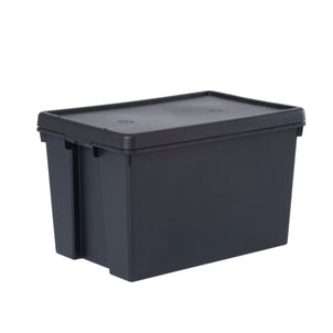 Wham Bam 62 Litre Heavy Duty Recycled Plastic Storage Box with Lid - Black-Wham-Plastic Box Shop