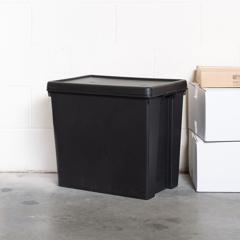 Wham Bam Pallet Deal 90 x 92 Litre Heavy Duty Recycled Plastic Storage Boxes with Lids - Black-Wham-Plastic Box Shop