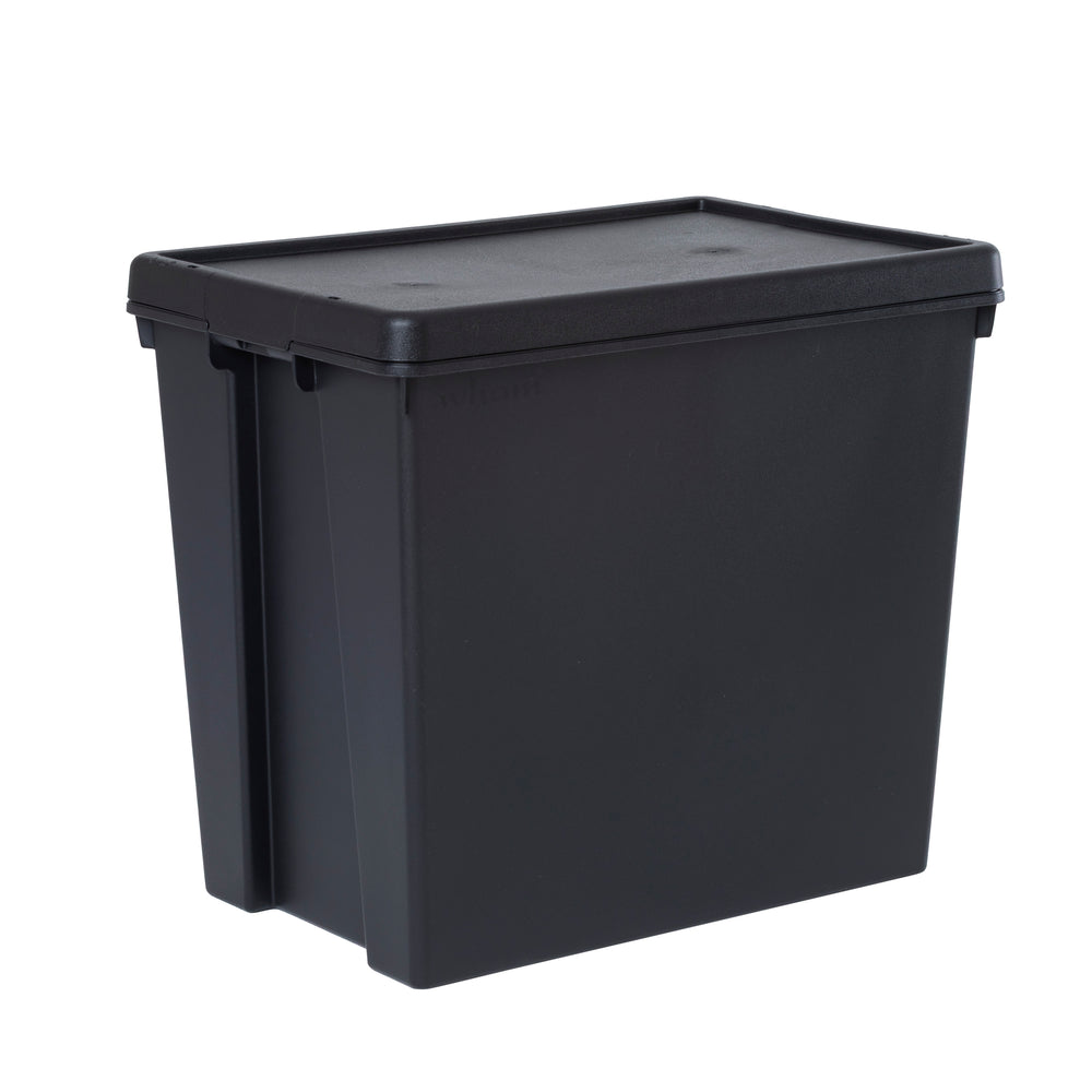 Wham Bam 92 Litre Heavy Duty Recycled Plastic Storage Box with Lid - Black-Wham-Plastic Box Shop