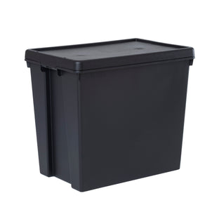 Wham Bam 92 Litre Heavy Duty Recycled Plastic Storage Box with Lid - Black-Wham-Plastic Box Shop