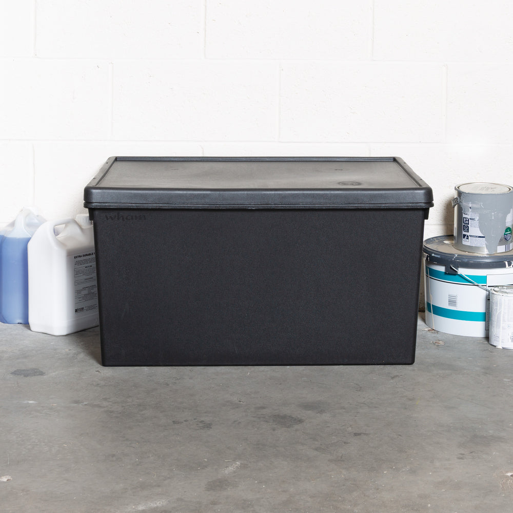 Wham Bam Pallet Deal 38 x 150 Litre Heavy Duty Recycled Plastic Storage Boxes with Lids - Black-Wham-Plastic Box Shop