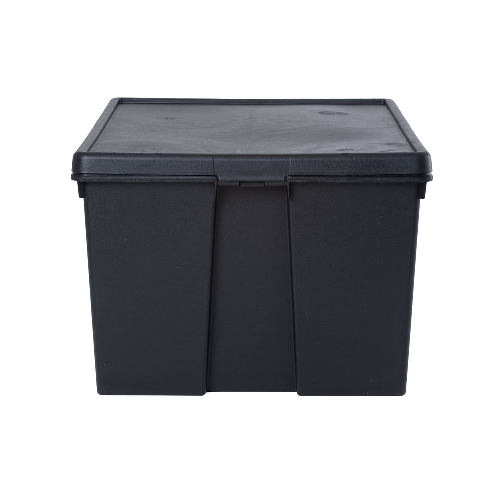 Wham Bam 150 Litre Heavy Duty Recycled Plastic Storage Box with Lid - Black-Wham-Plastic Box Shop