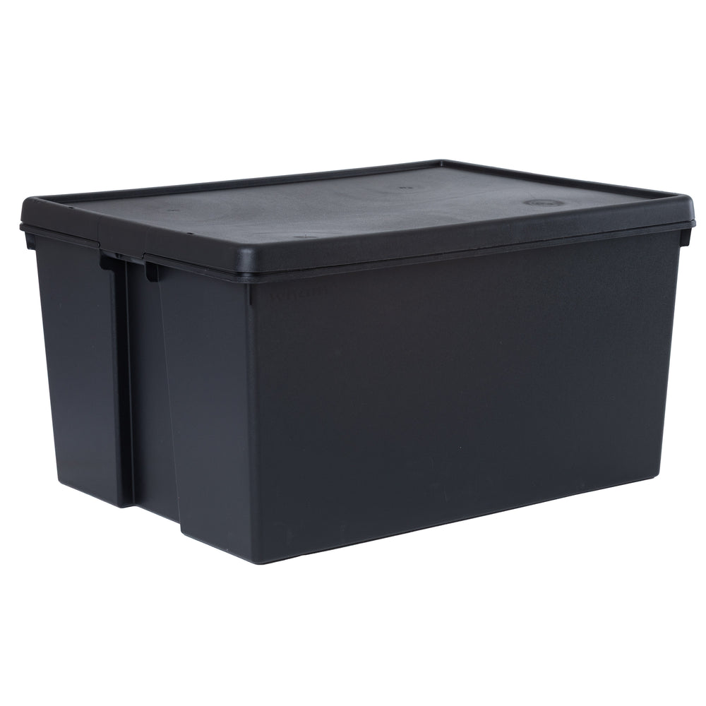 Wham Bam 150 Litre Heavy Duty Recycled Plastic Storage Box with Lid - Black-Wham-Plastic Box Shop