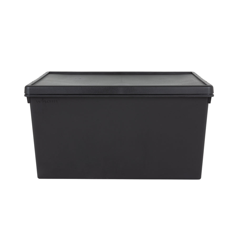 Wham Bam 150 Litre Heavy Duty Recycled Plastic Storage Box with Lid - Black-Wham-Plastic Box Shop