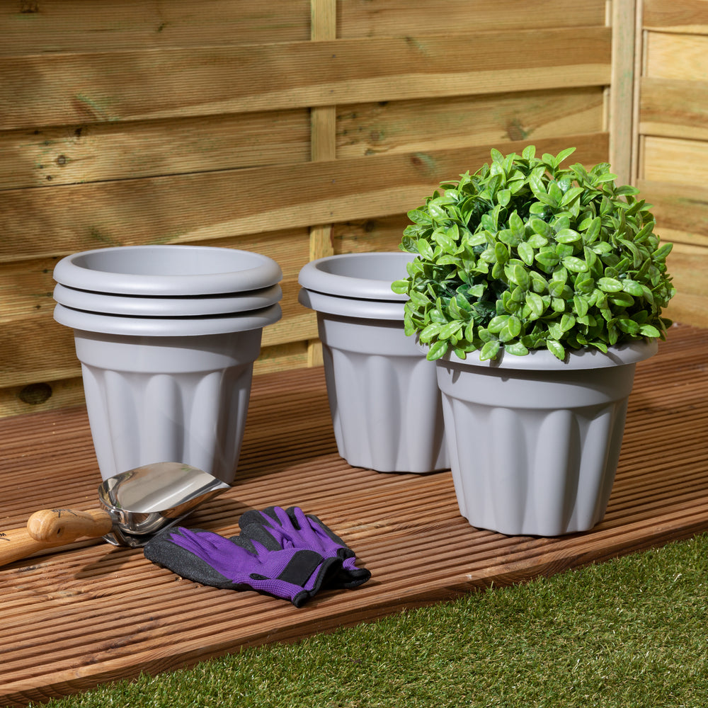 25cm Vista Extra Small Round Plastic Plant Pot-Wham-Plastic Box Shop