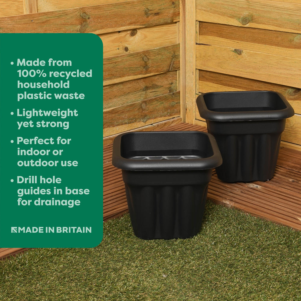 25cm Vista Mini Square Plastic Garden Planter-Wham-Plastic Box Shop