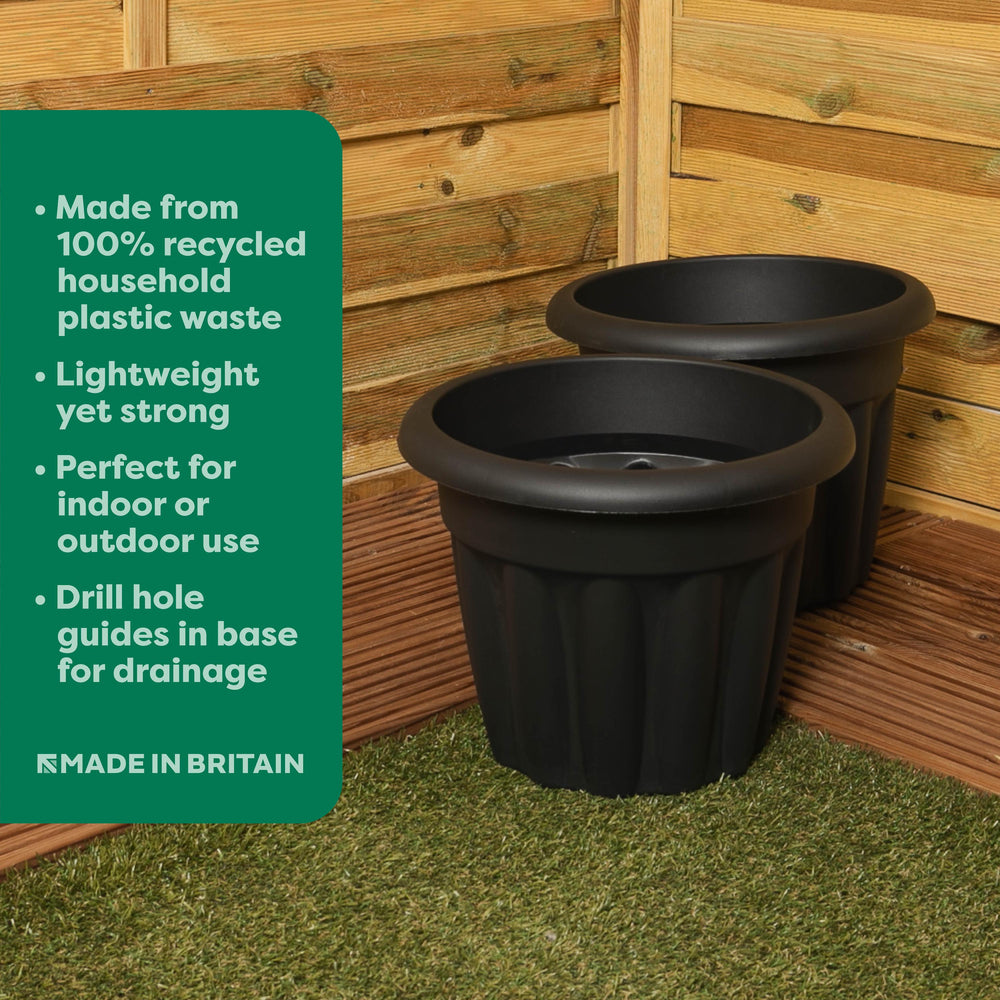 33cm Vista Small Round Plastic Plant Pot-Wham-Plastic Box Shop