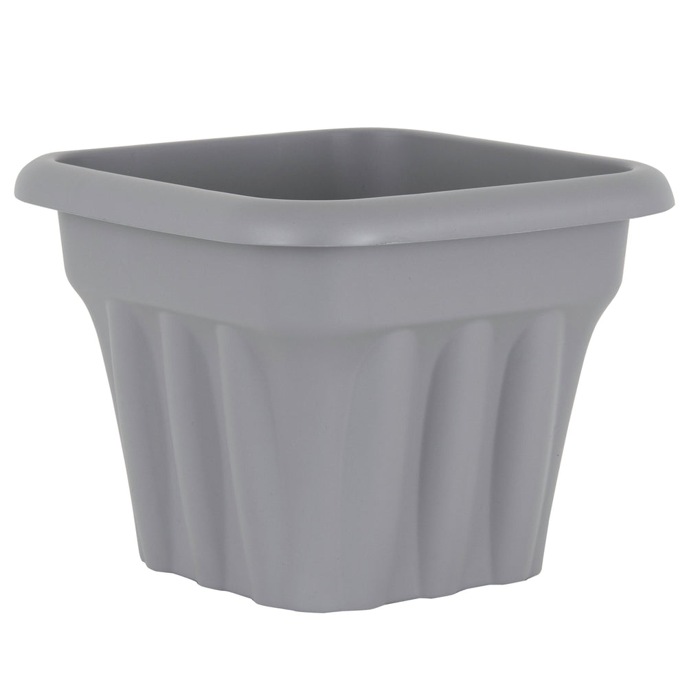 Pack of 2 x 33cm Vista Small Square Plastic Garden Planters-Wham-Upcycled Grey-WM33VSP2UG-Plastic Box Shop