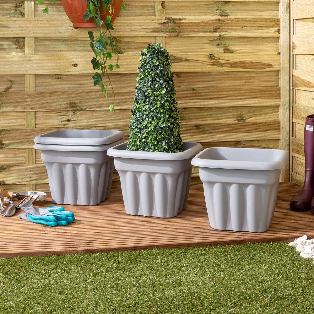 SINGLE - 33cm Vista Small Square Plastic Garden Planter-Wham-Plastic Box Shop