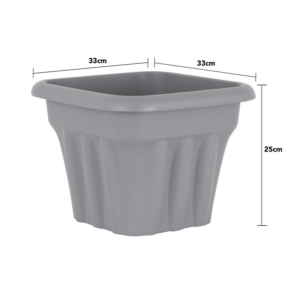 SINGLE - 33cm Vista Small Square Plastic Garden Planter-Wham-Plastic Box Shop